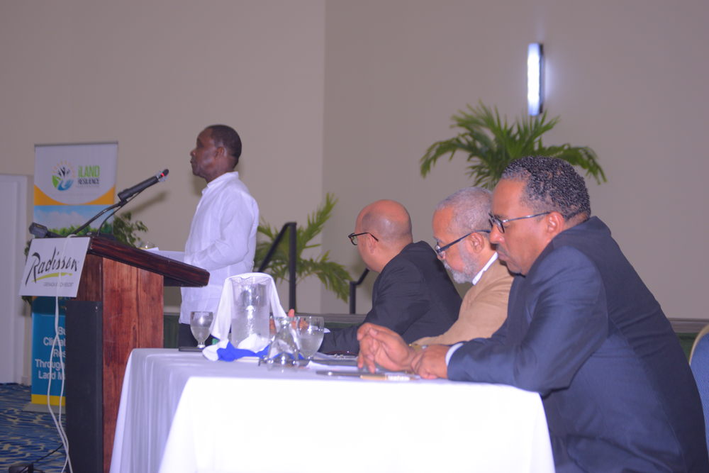 Dr. the Rt. Hon. Keith Mitchell, Prime Minister of Grenada, addresses the gathering at the 4th Meeting of the Council of Ministers of Environmental Sustainability