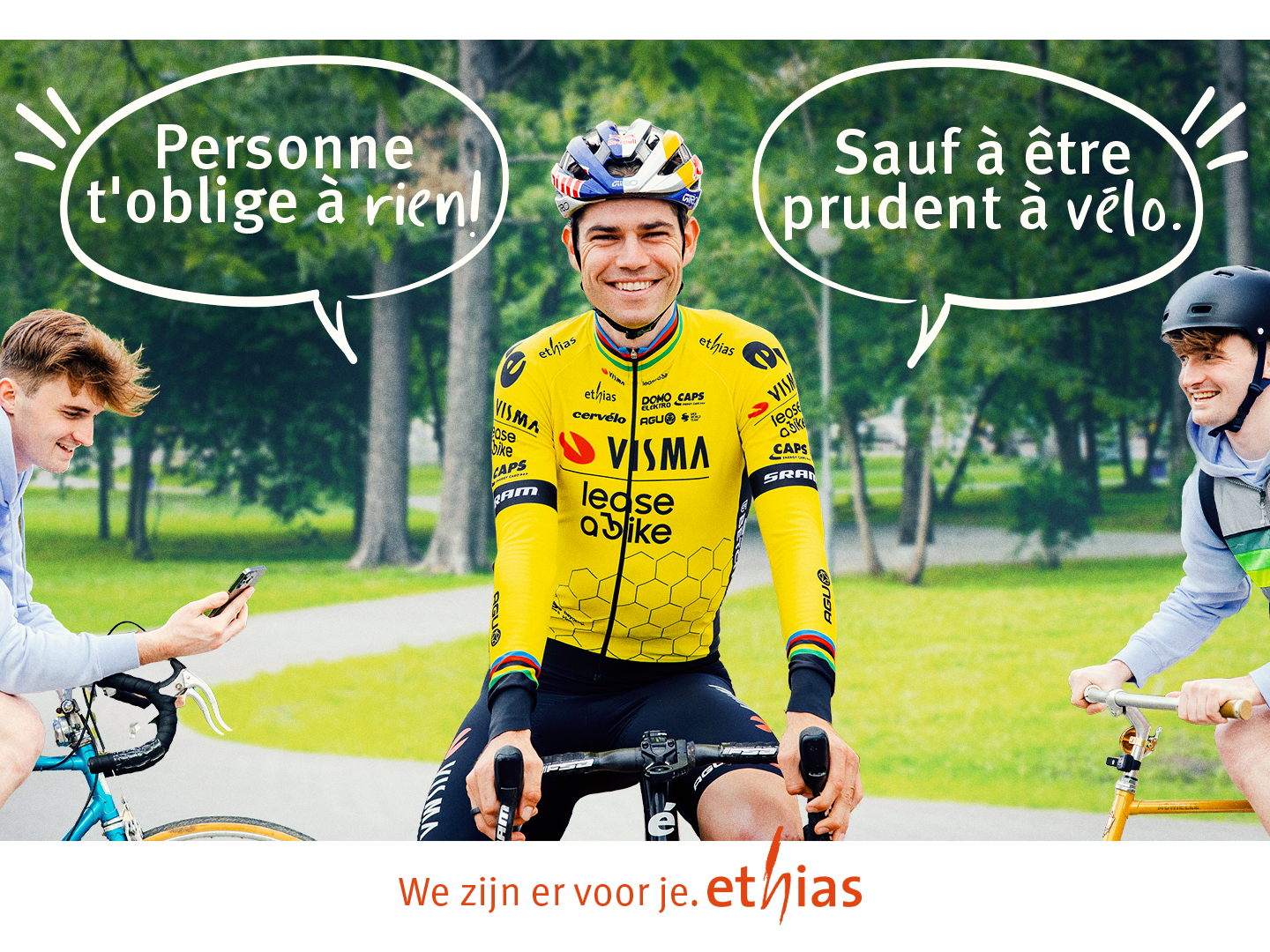  « Personne ne t’oblige à rien, sauf à être prudent à vélo » : Ethias lance une nouvelle campagne de sensibilisation pour les jeunes cyclistes avec Wout van Aert