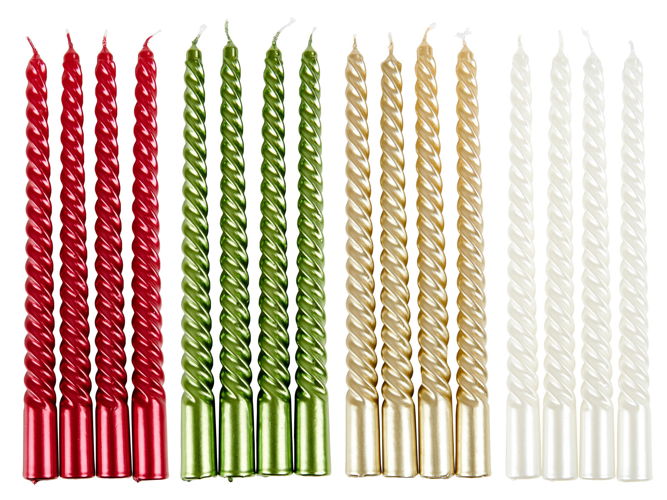 TWIST METAL S/4 CANDLES 4COL €4,95