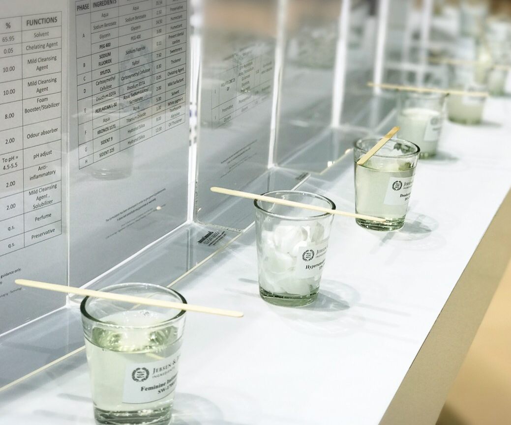 Our formulation prototypes on proud display at Indonesia Cosmetics Ingredients 2018.