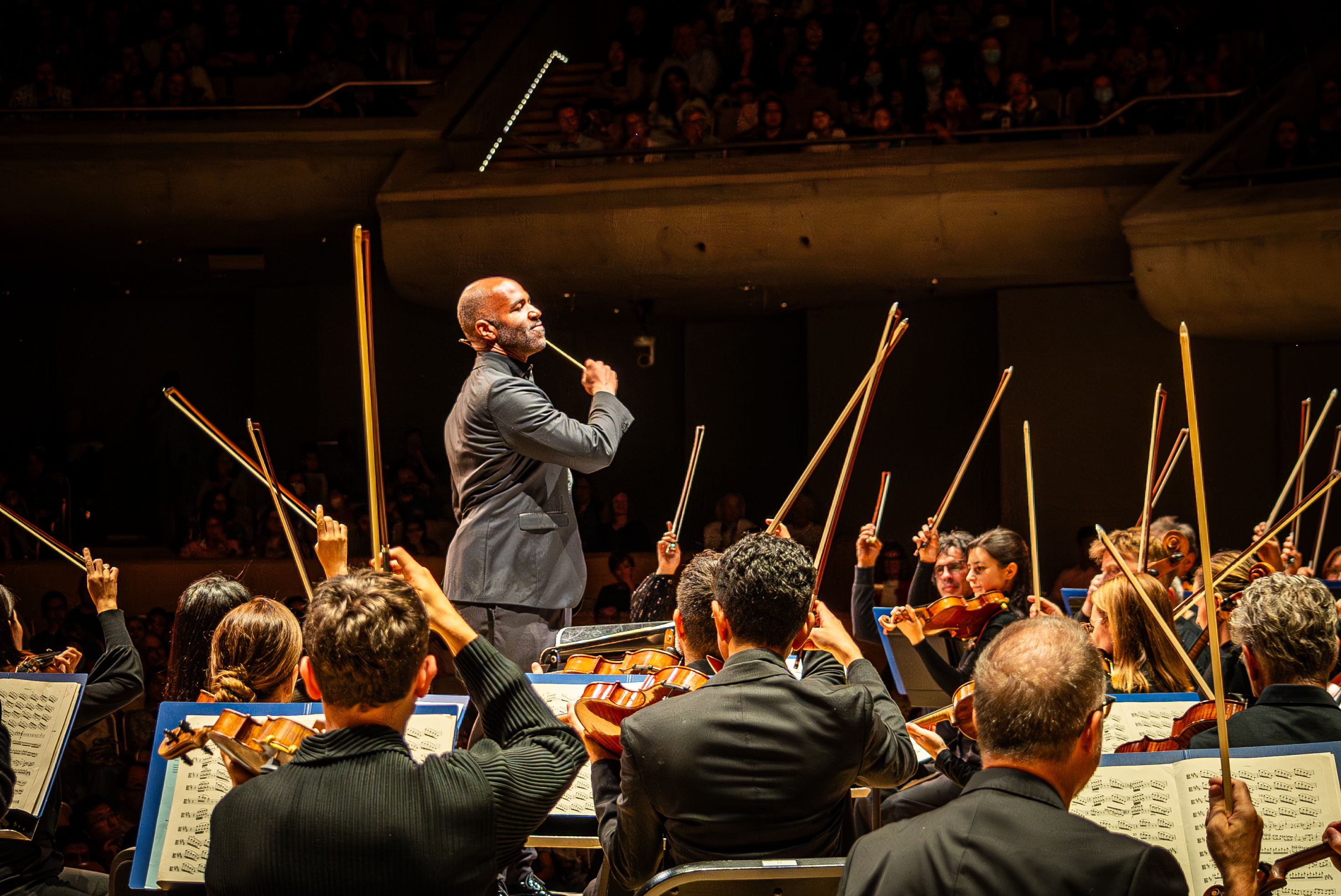 Barrett Principal Education Conductor & Community Ambassador Daniel Bartholomew-Poyser conducts the TSO at the Free Community Concert on Sep 23, 2023.