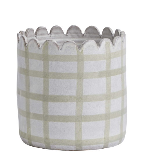 Habitat Fresh Vintage Scallop Check Planter Large, £15