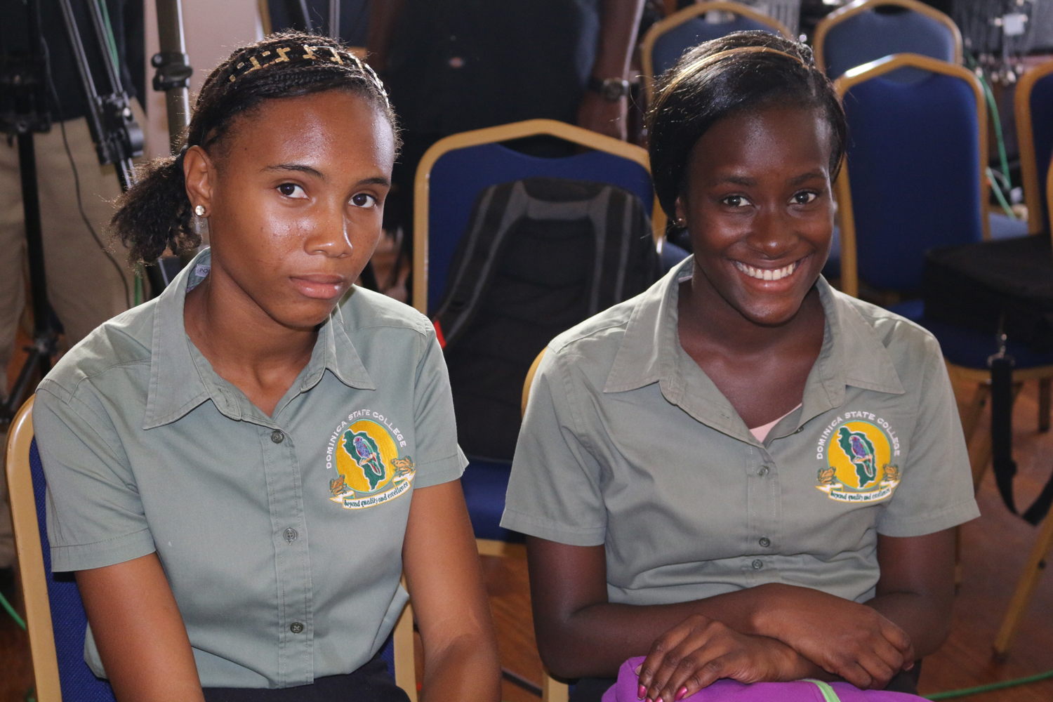 Two students of the Dominica State College at the Forum
