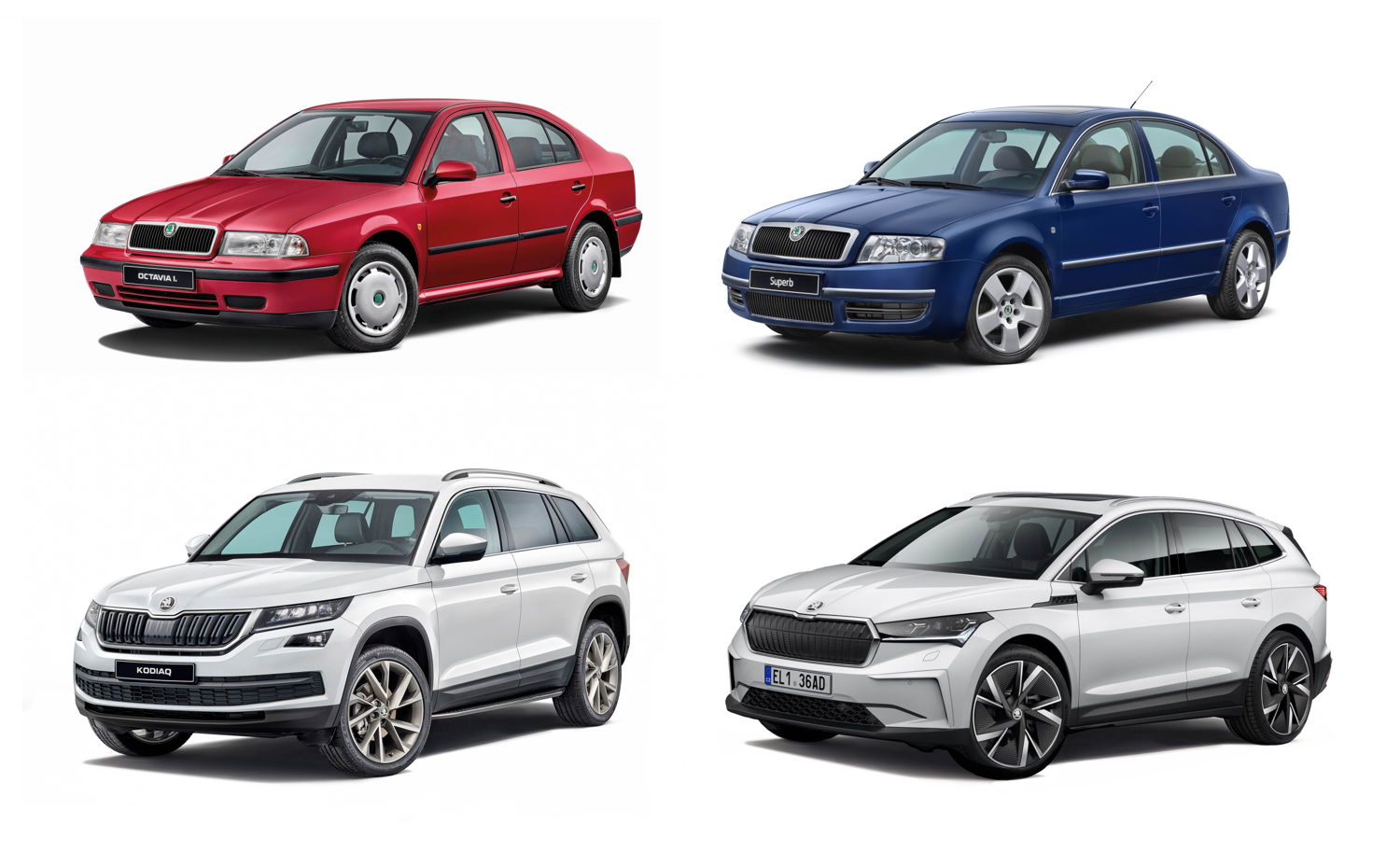 Milestones in product development: the OCTAVIA was the first ŠKODA model to be built on a VW platform in 1996, the SUPERB marked the return of the brand's flagship in 2001 and the ENYAQ iV debuted in 2020 as the first ŠKODA model built on the Modular Electrification Toolkit (MEB).
