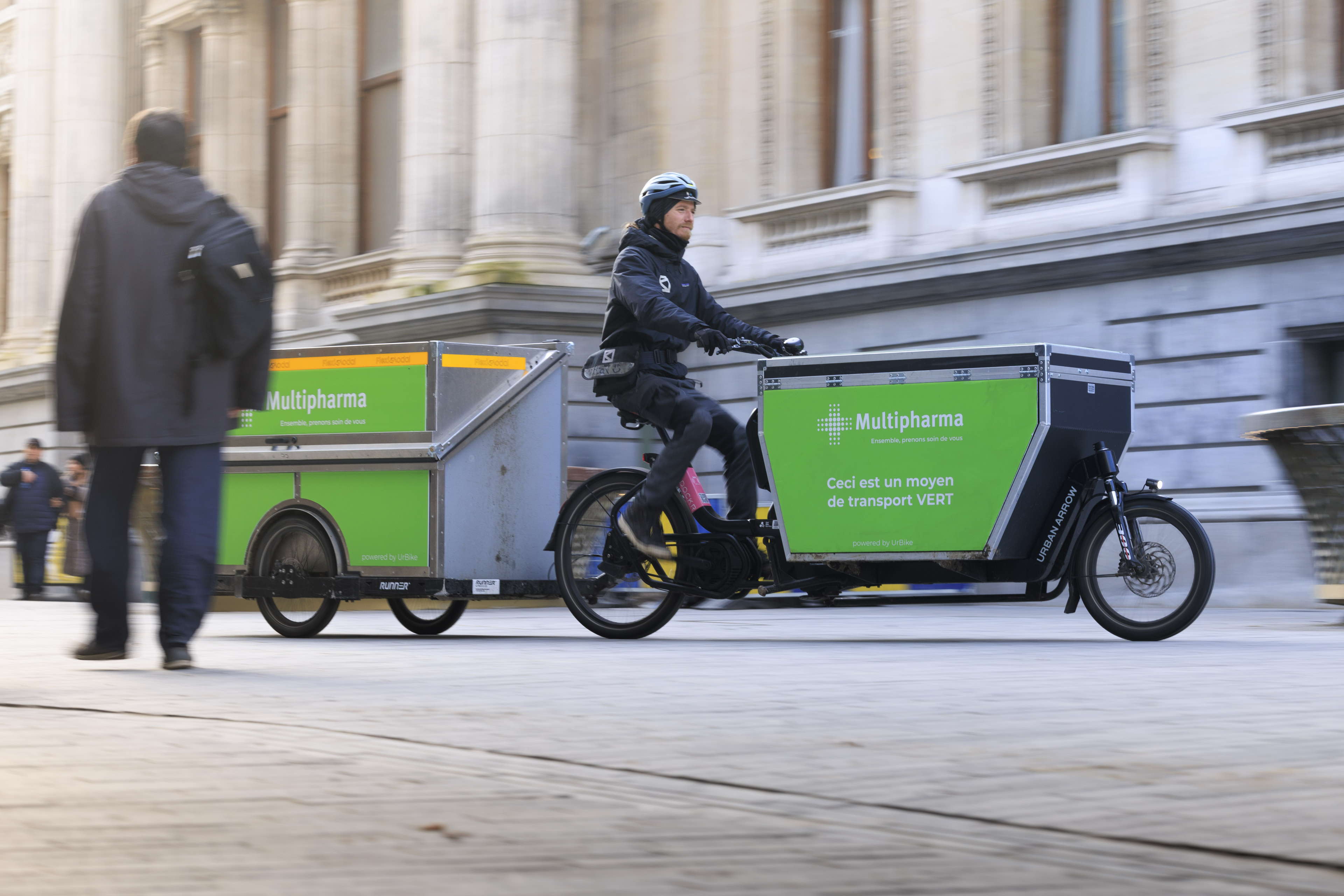 Multipharma fait aussi appel à l’entreprise de cyclo-logistique Urbike pour la livraison de médicaments aux maisons de repos bruxelloises
