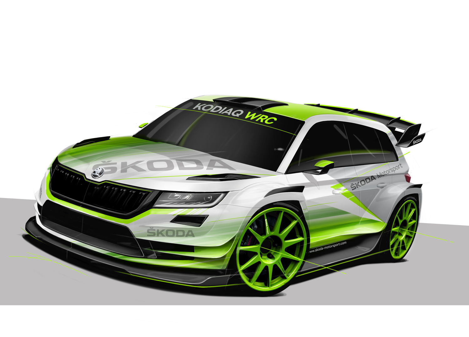 The ŠKODA KODIAQ WRC will debut on a racecourse in January 2018 at the Rally Monte Carlo. The names of the drivers and co-drivers who will crew the two ŠKODA KODIAQ WRC rally cars will be announced by ŠKODA Motorsport in September.