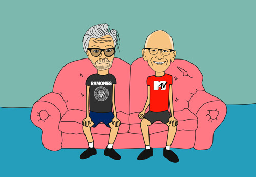 MTV-iconen Marcel Vanthilt en Ray Cokes maken samen radio op Willy tijdens de Week van de Jaren ‘90