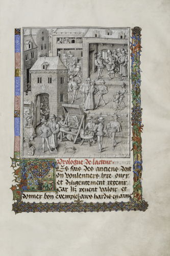 David Aubert, Chroniques et
conquêtes de Charlemaine. Zuidelijke Nederlanden, ca. 1458-1460. ms. 9066, fol. 11r Ⓒ KBR