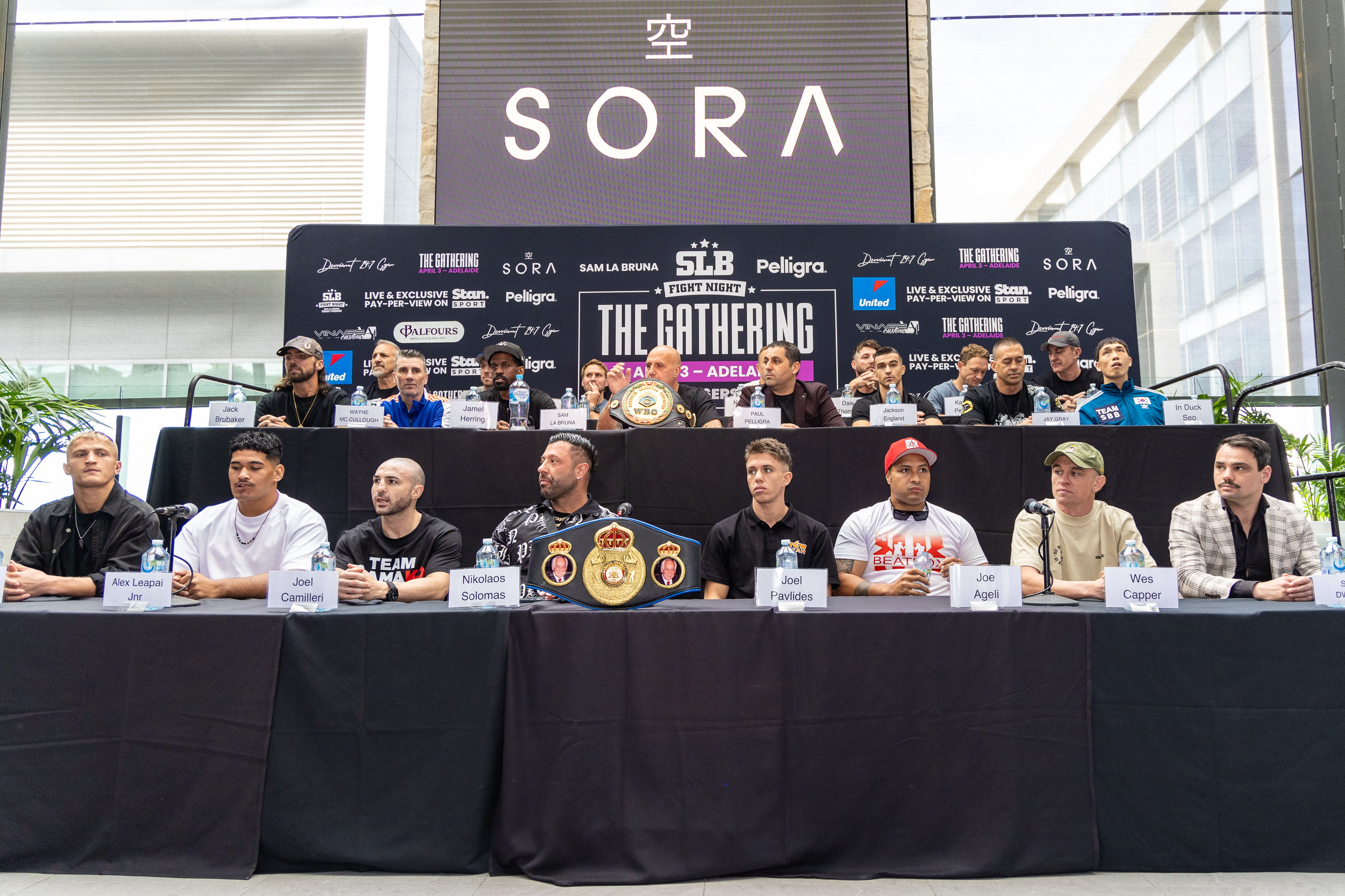 The fighters for The Gathering assembled today in Adelaide for the official press conference.
Image credit: Darren Burns & Marty Camilleri