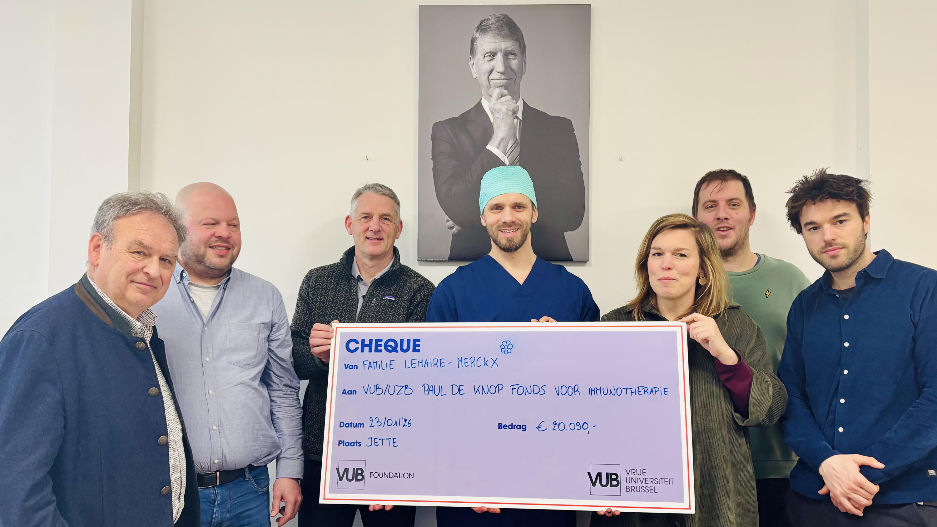VUB en UZ Brussel ontvangen schenking van 20.000 euro voor immunotherapieonderzoek bij hersenkanker 
