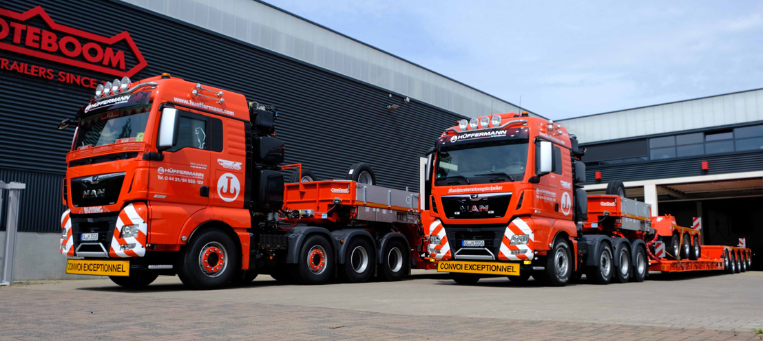 Hüffermann Krandienst expands its heavy haulage fleet by 4 new Nooteboom lowloader combinations