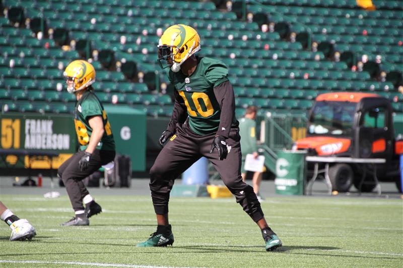 Derrick Moncrief during his first practice with the Elks on Sept. 14, 2021.