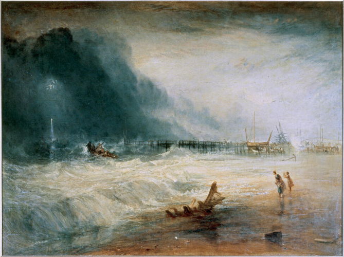 “Lifeboat and Manby Apparatus Going to the Aid of a Stranded Vessel making Signal (Blue Light) of Distress”. JMW Turner AKG869012 © akg-images / Erich Lessing