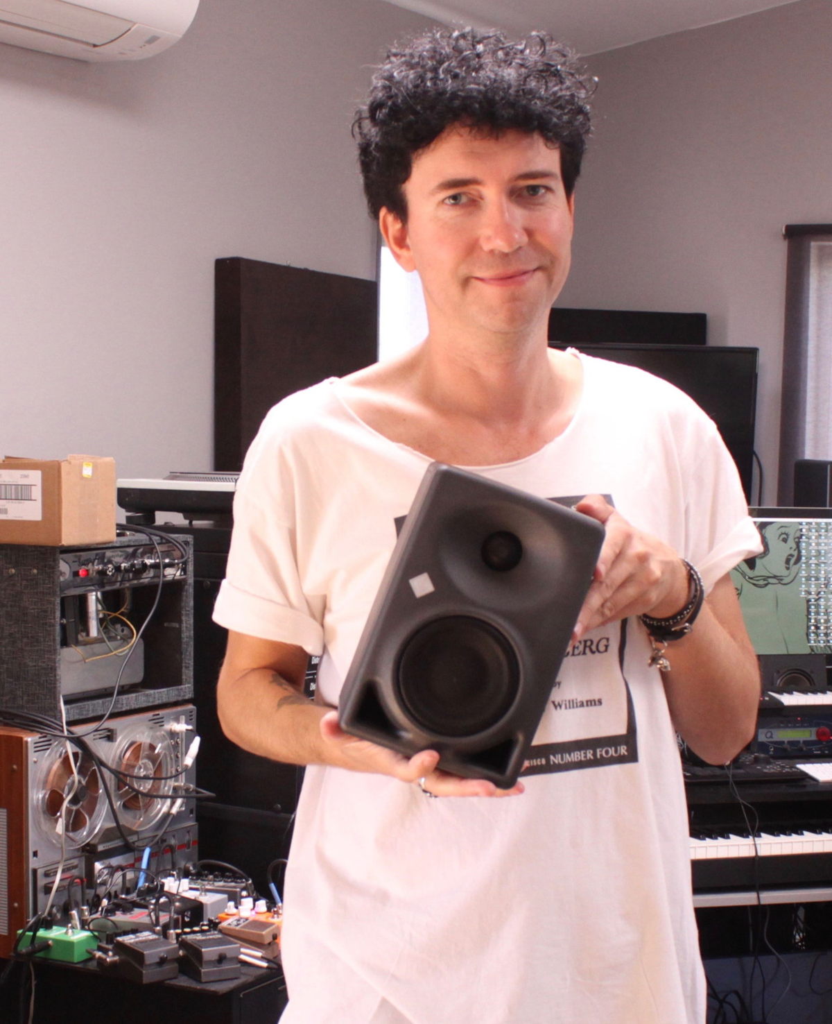 Sune Rose Wagner, film and TV composer and member of the Raveonettes, with one of his Neumann KH 120 monitors.