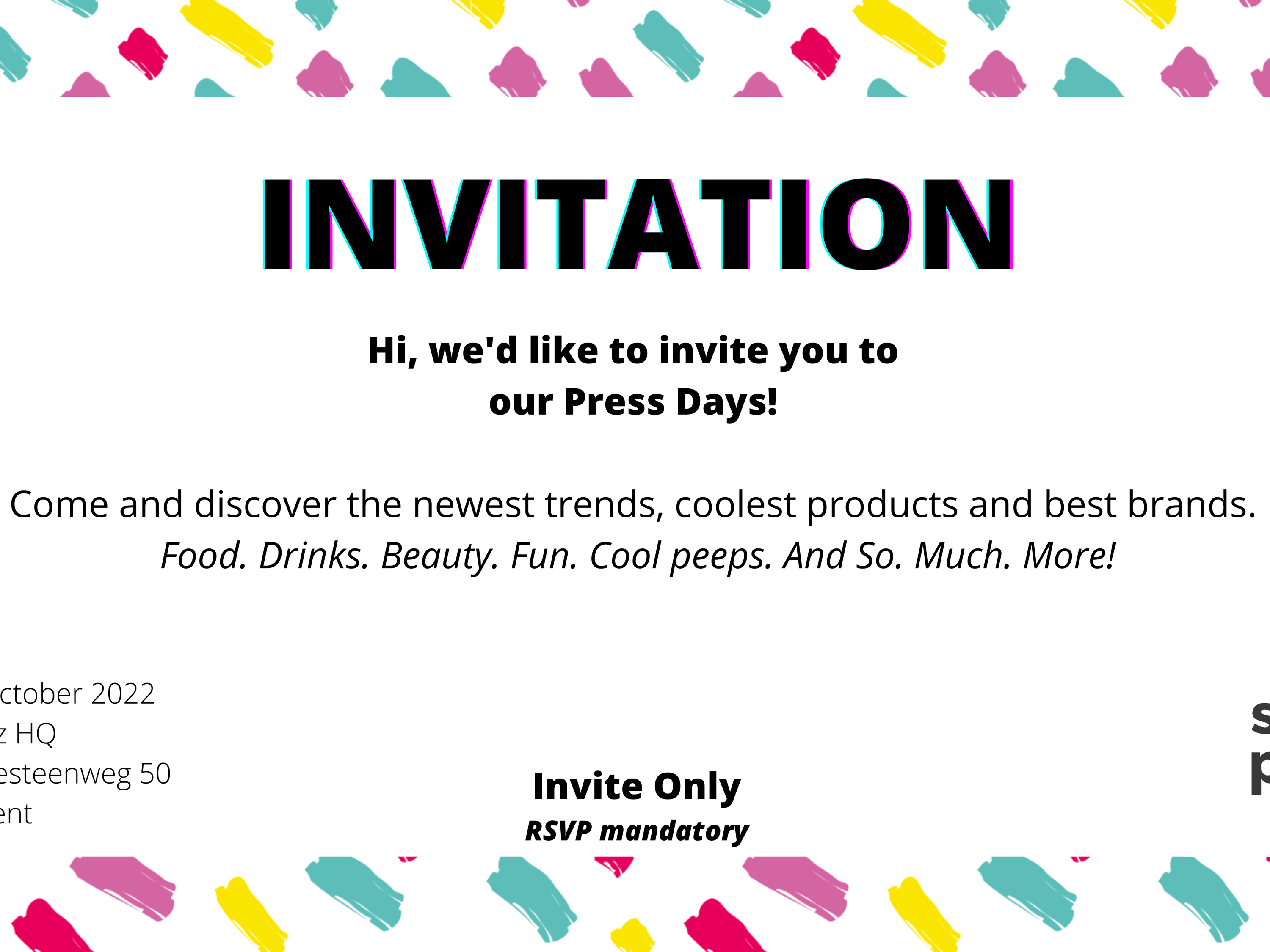 Reminder - INVITATION: Studio Parlez Press Days FW22