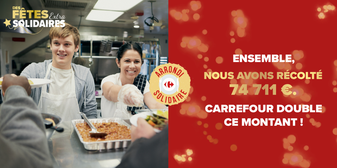 Carrefour double le montant de ses clients et fait un don de 149.422 euros au profit d’associations d’aide alimentaire