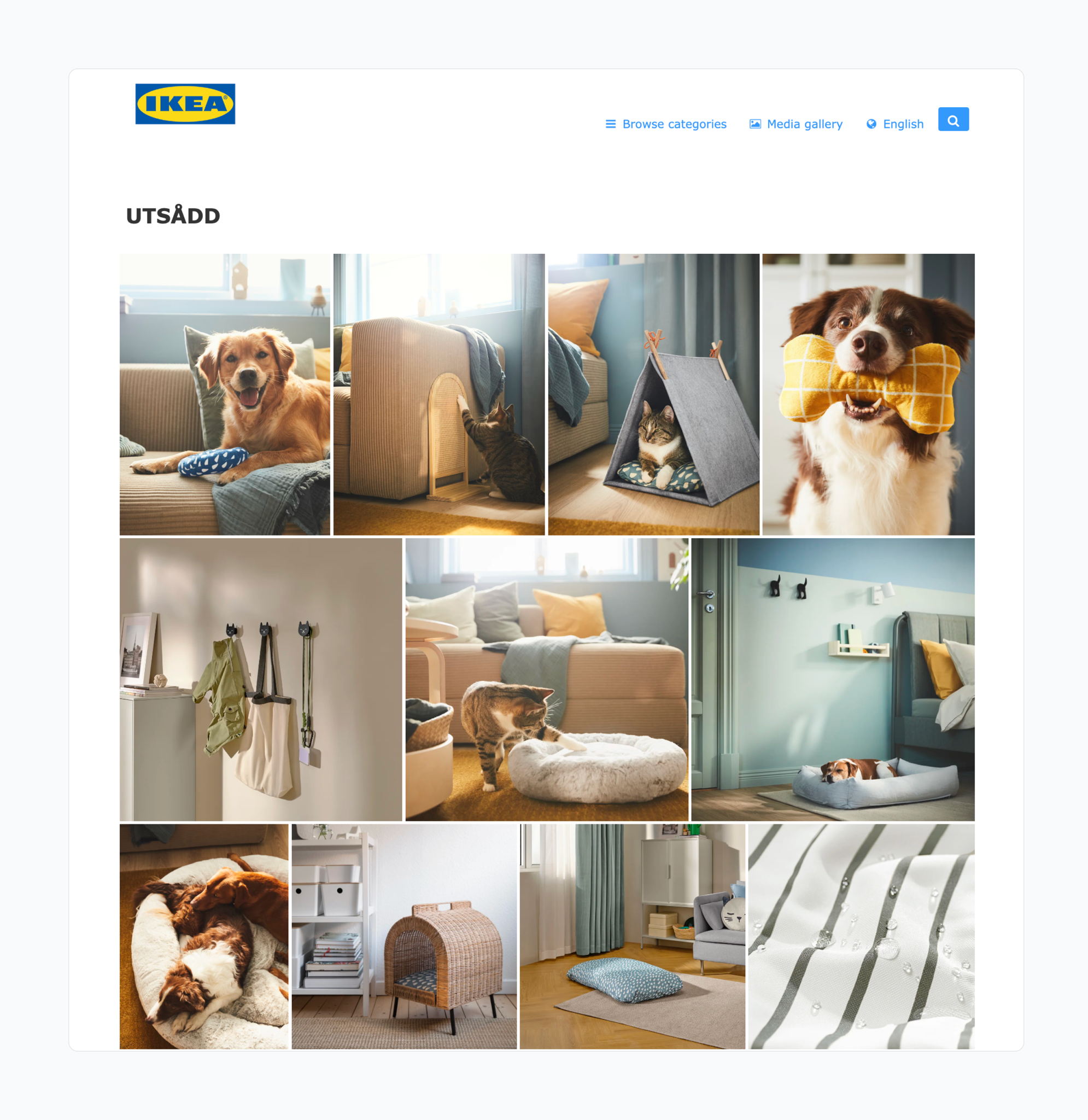 IKEA's team built this media gallery in a standard Prezly plan.