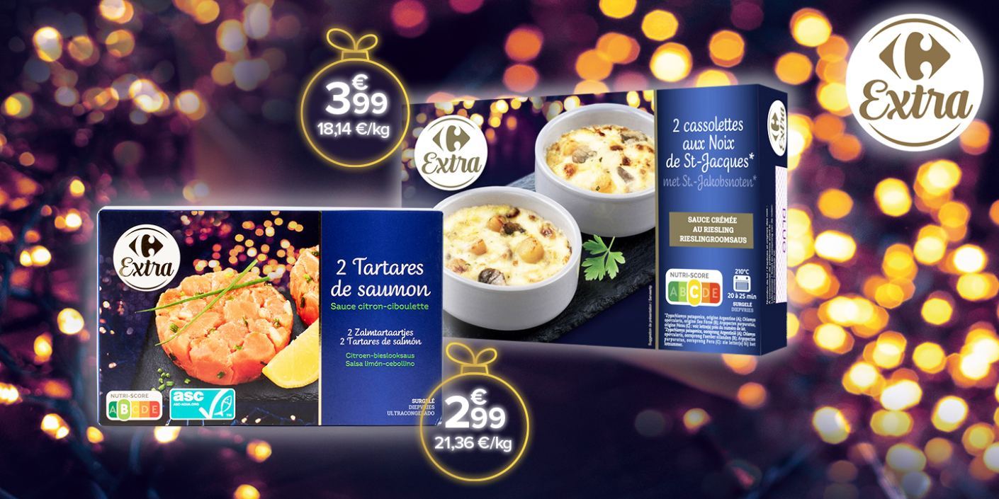 Carrefour EXTRA_tartares de saumon et cassolettes aux noix de Saint-Jacques