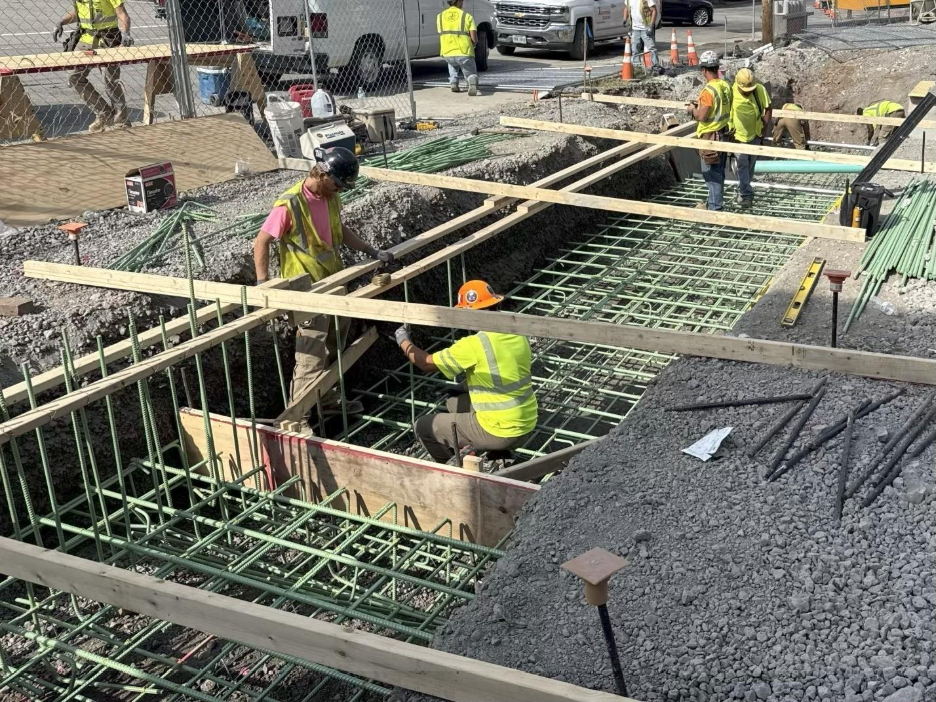Steel support structure recently placed at Fifth Avenue and Kirkpatrick Street
