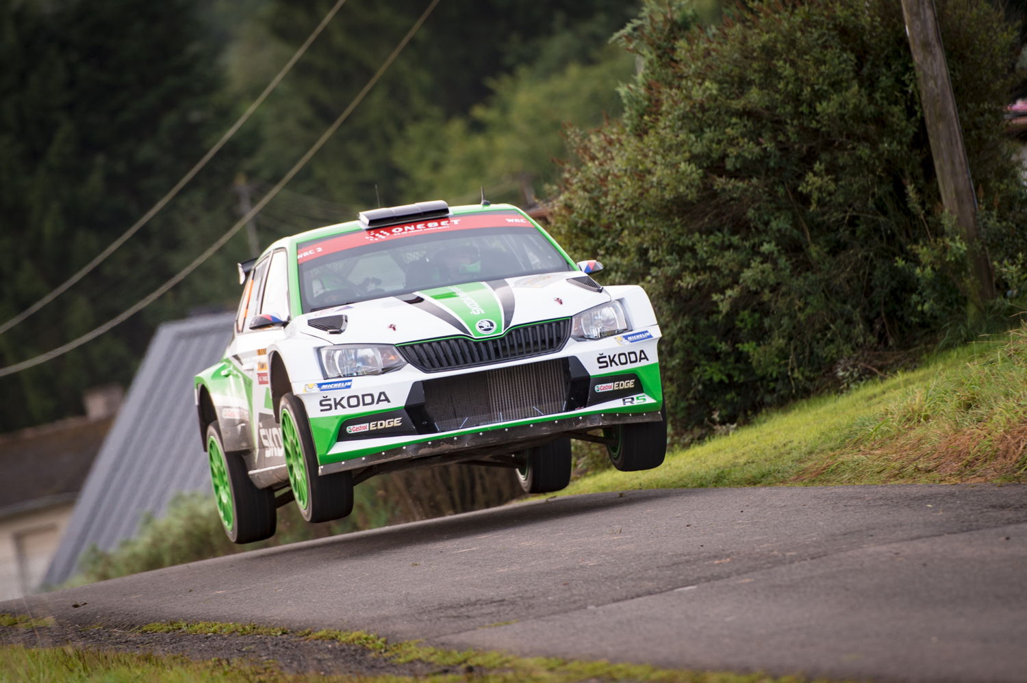 Jan Kopecký and co-driver Pavel Dresler (CZE/CZE) finished second in WRC 2 at ADAC Rallye Deutschland and helped ŠKODA Motorsport to win the Team Championship