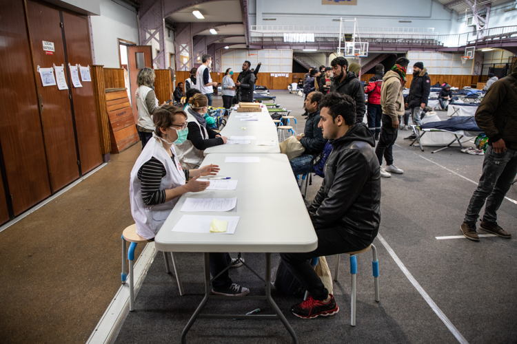 In Paris and Ile de France, MSF teams are deployed in emergency shelters for people who had been living in on the streets, to evaluate their health and identify potential COVID-19 cases. Credit Agnes Varraine-Leca/MSF, 24 March, 2020
