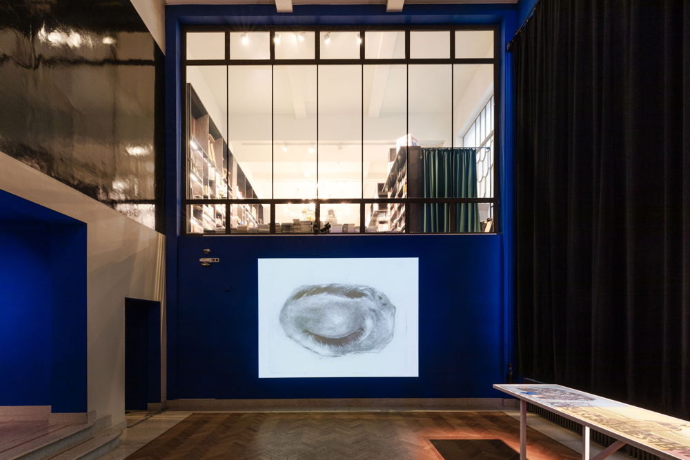 The Act of Breathing, installation view with Agnes Lalau and Mega Mingiedi, 2022. Courtesy of the artists and KANAL - Centre Pompidou. Photo credit Eline Willaert