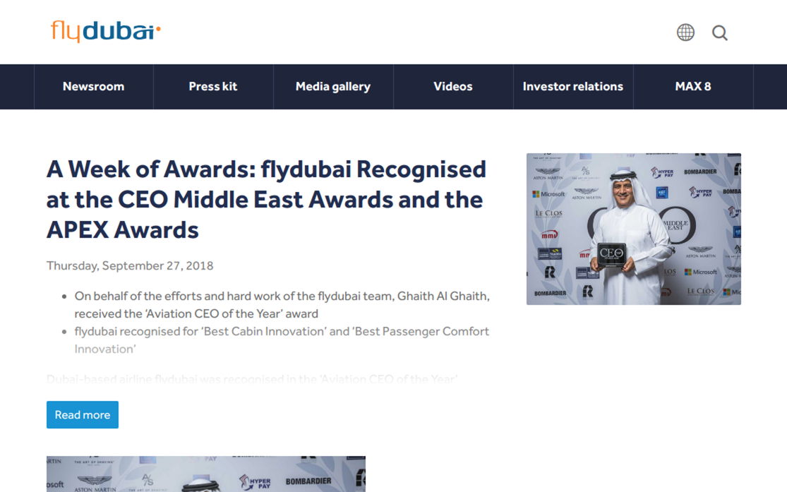 A Week of Awards: flydubai Recognised at the CEO Middle East Awards and the APEX Awards