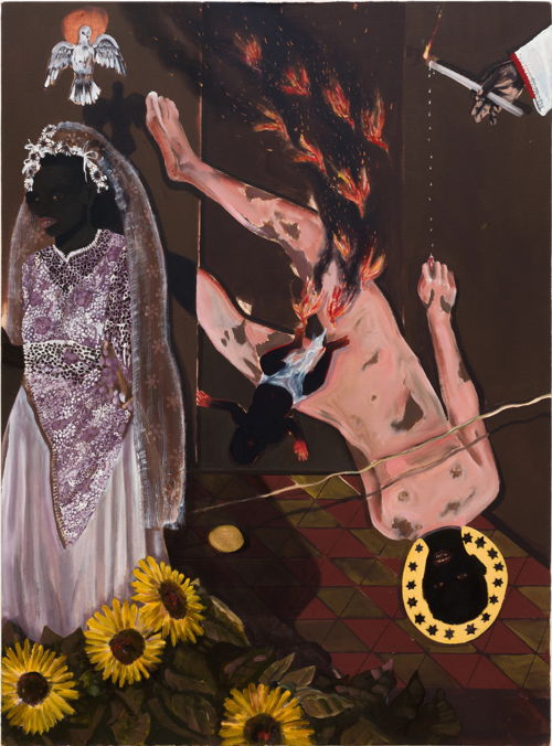 Group exhibition Leaps of Faith: •	Antonio Obá, Untitled, 2019. Oil on canvas, 100 x 150 cm. Private collection, The Netherlands