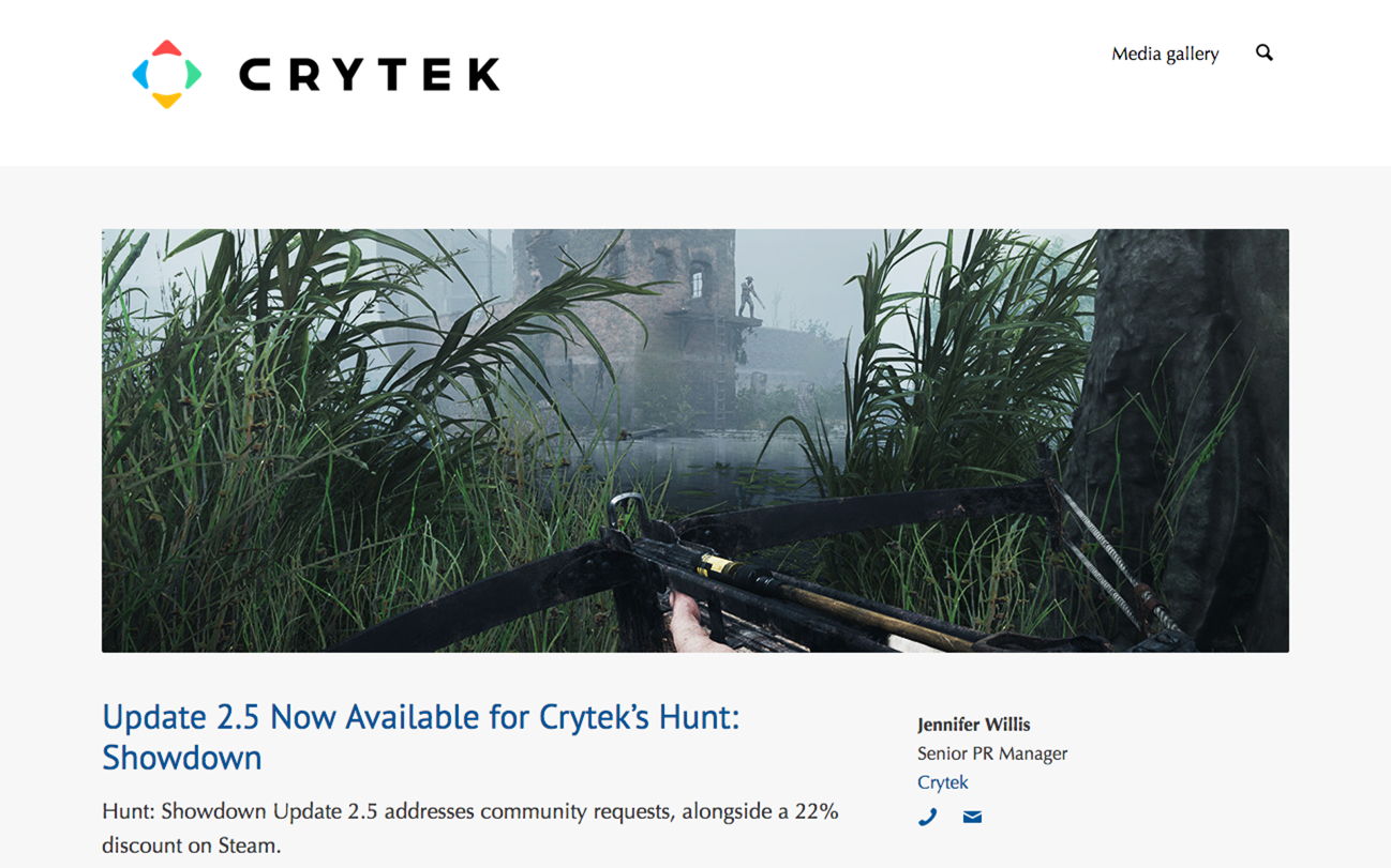 Update 2.5 Now Available for Crytek’s Hunt: Showdown