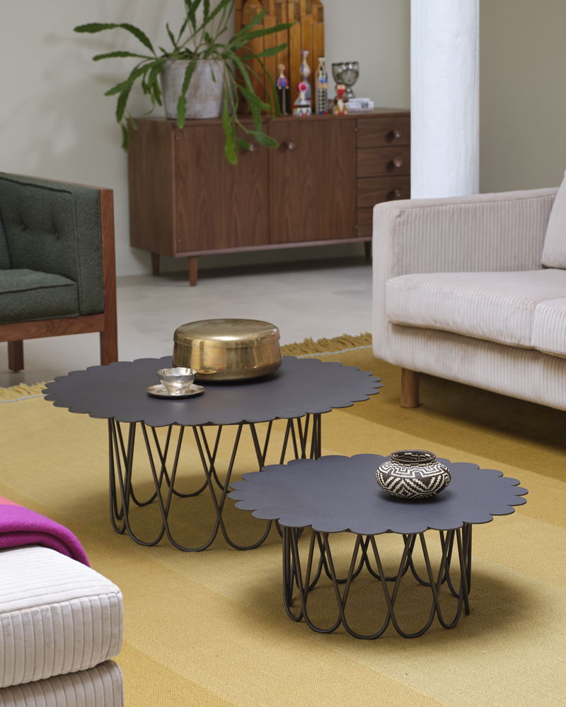 Girard Flower Table in Anthracite