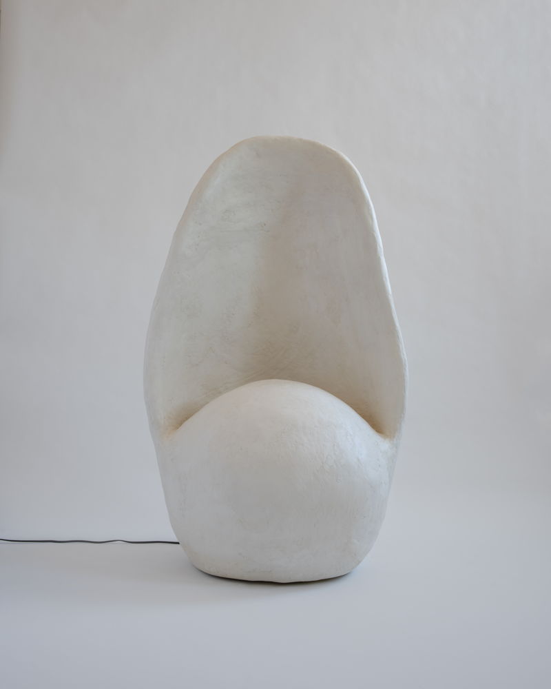 Holon XL Floor Lamp in Bone-Colored Gypsum and Paper Pulp by Mike Ruiz-Serra, £4,440