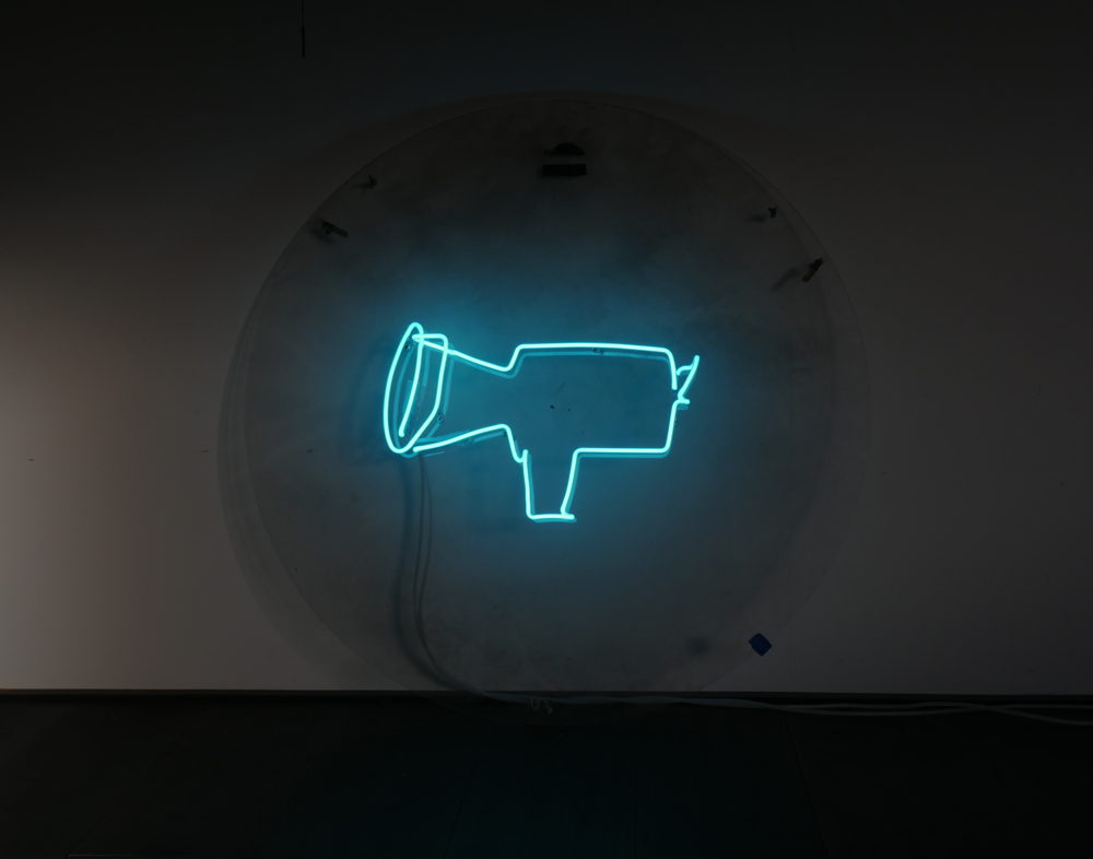 Thomas Bogaert, the Camera, 2017.
Neon on plexiglass, 
100 cm