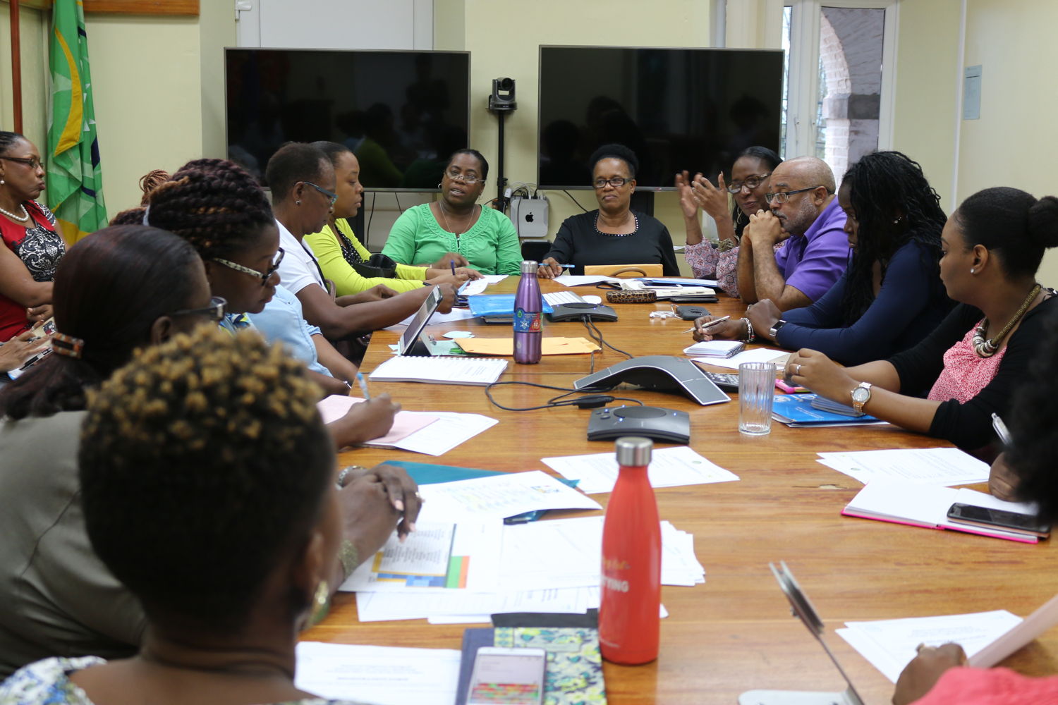 Preparation meeting organized at the OECS Commission in St. Lucia with the education specialists before the mission of the Return to Happiness Programme to Antigua.