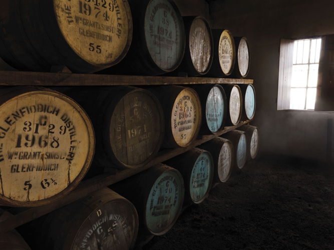 Glenfiddich barrels at the Distillery, Photo Credit: William Grant & Sons
