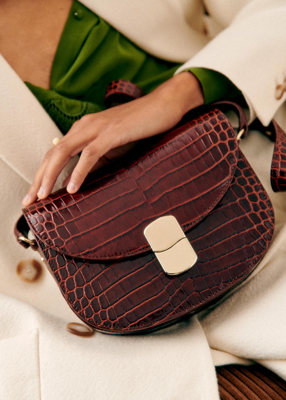 Sézane - Sac Claude - Choco croco - 345€