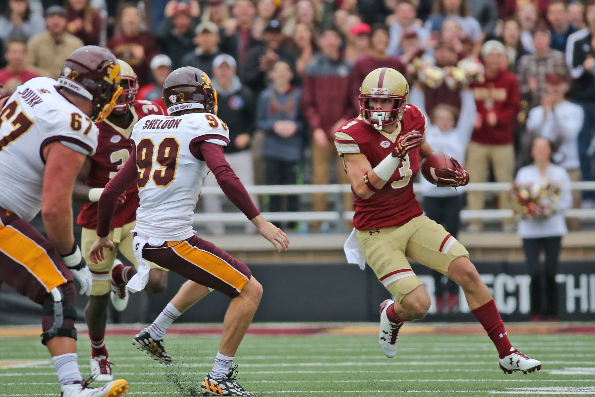 Walker was a standout return man for the Boston College Eagles, earning All-ACC Second Team honours in 2018. Photo credit: Boston College Athletics.