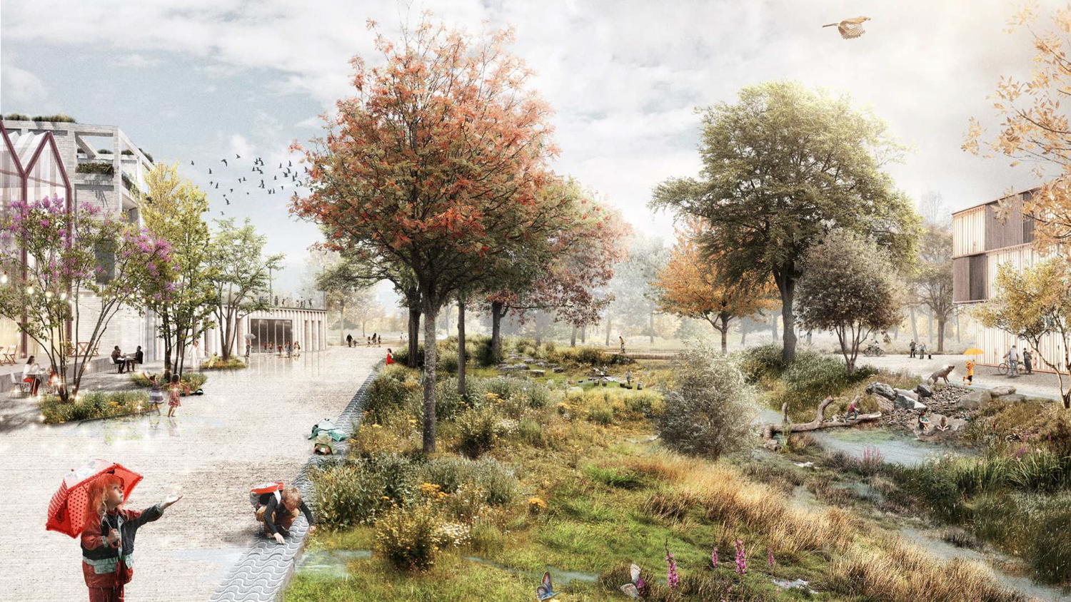 Entreeplein Ten Eeckhovelei ©Ontwerpteam Ringpark Het Schijn
