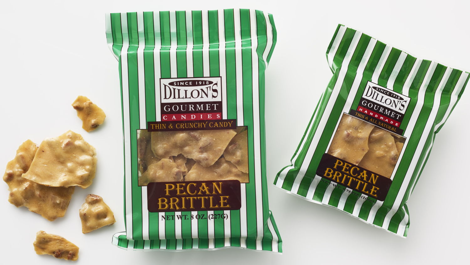 3.75 oz and 8 oz Pecan Brittle Snack Trays