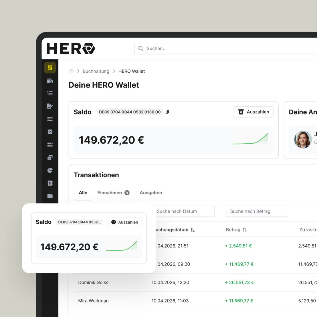 HERO Wallet Übersicht