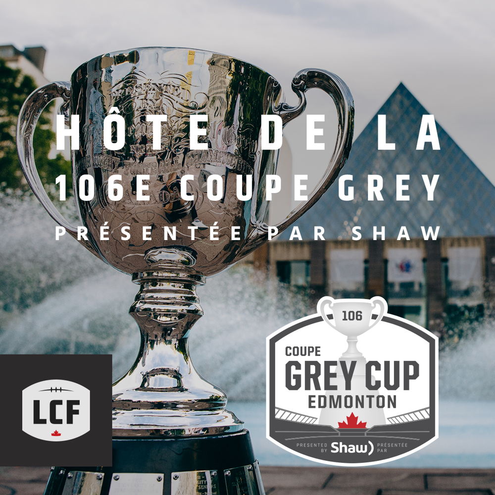 Edmonton sera l'hôte de la 106e Coupe Grey, présentée par Shaw. Crédit photo : Cooper & O’Hara Photography/LCF.