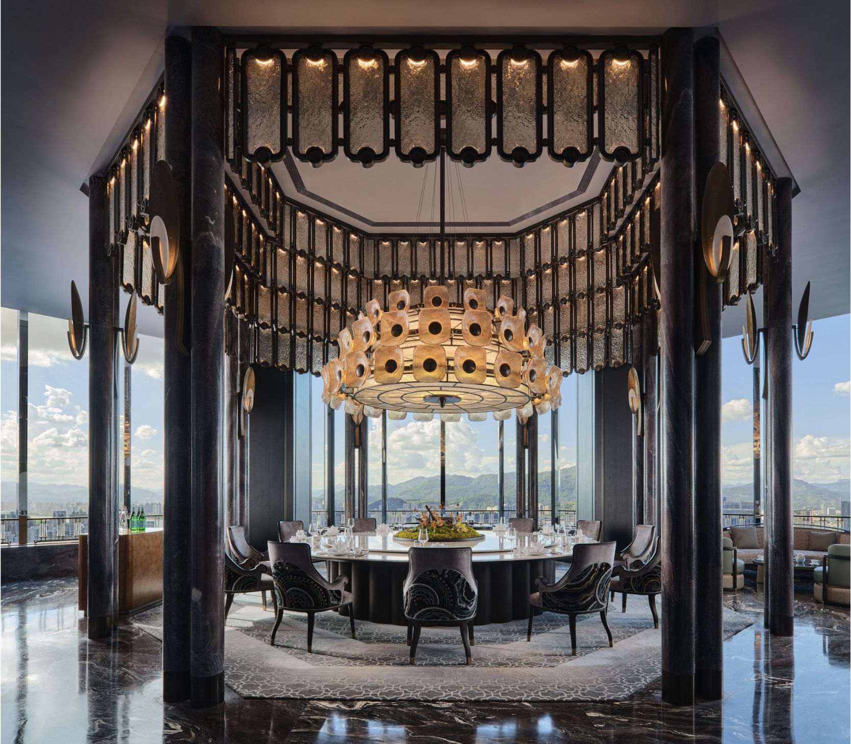Members-only sky clubhouse at Wenzhou Lucheng Plaza by AB Concept - photography by Owen Raggett