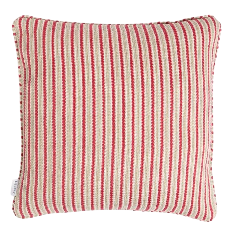 Candy Stripe Small Square Outdoor Cushion - Lacquer, £135 by Liberty I www.libertylondon.com