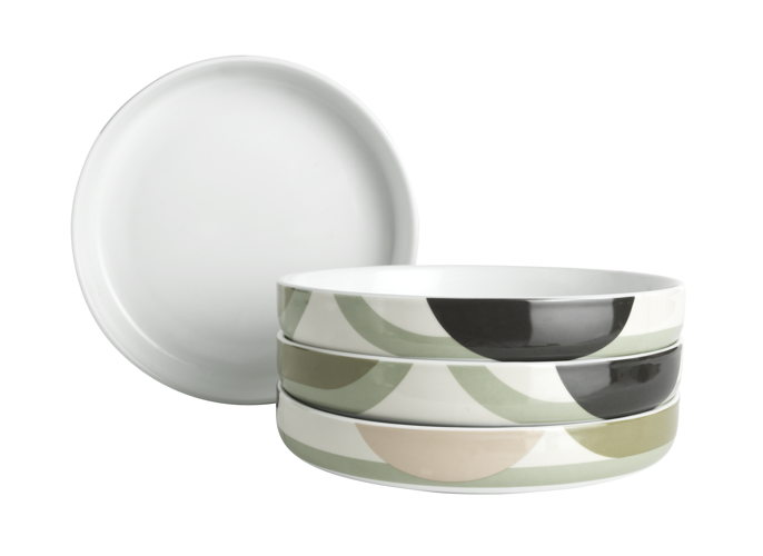 Habitat Citrine Decal Pasta Bowl 4pk