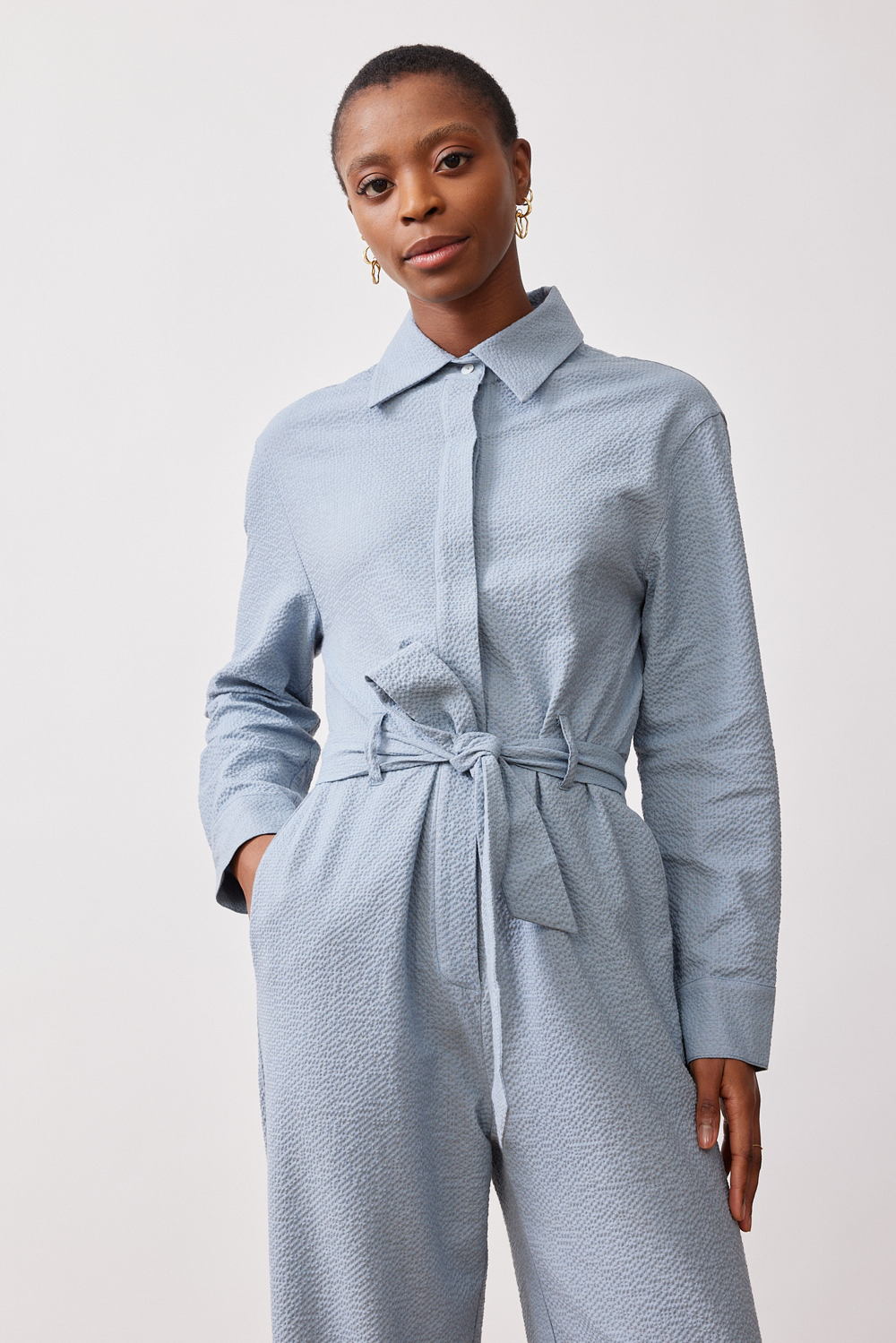 Mardi editions - SS23 - Combinaison Clemence Laine coton Bleu gris (265€) (3)
