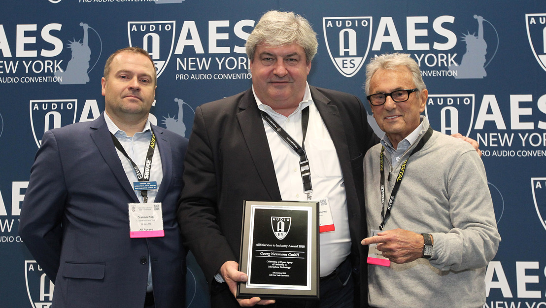 NEUMANN HONORED WITH 90TH ANNIVERSARY ‘SERVICE TO INDUSTRY’ AWARD DURING AES 145TH PRO AUDIO CONVENTION IN NEW YORK CITY