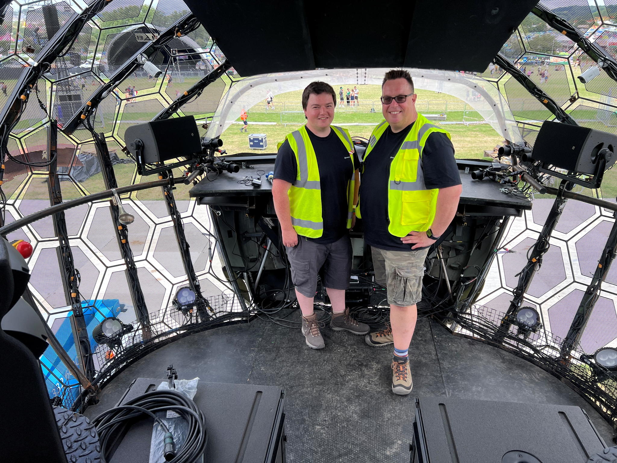 Sennheiser's Marcus Blight, Technical Application Engineer, and Kevin Gwyther-Brown, Business Development Manager – Professional Audio, both offered support for the flawless deployment of the Sennheiser Spectera system at the Dragonfly Stage during Glastonbury 2025