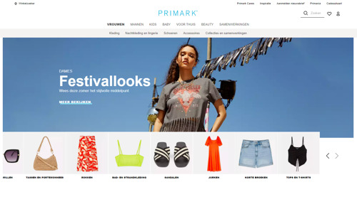 Primark lanceert nieuwe website in België  