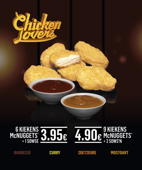 Digitaal menubord Chicken Lovers