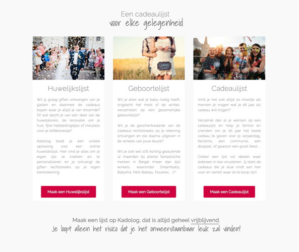 Drie soorten cadeaulijsten