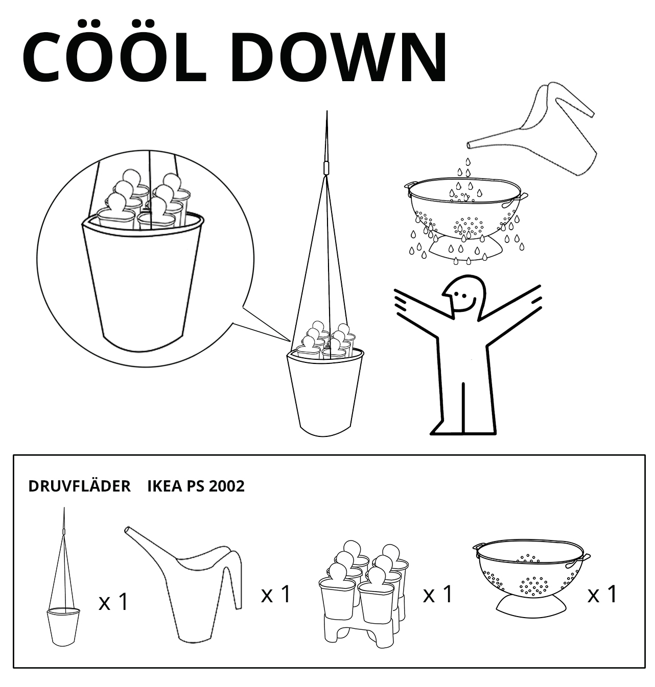DRUVFLÄDER Jardinière suspendue - €6,99 / IKEA PS 2002 Arrosoir - €1,50 / CHOSIGT Forme des sucettes glacées - €2 / GEMAK Passoire - €9,99 DRUVFLÄDER Jardinière suspendue - €6,99 / IKEA PS 2002 Arrosoir - €1,50 / CHOSIGT Forme des sucettes glacées - €2 / GEMAK Passoire - €9,99